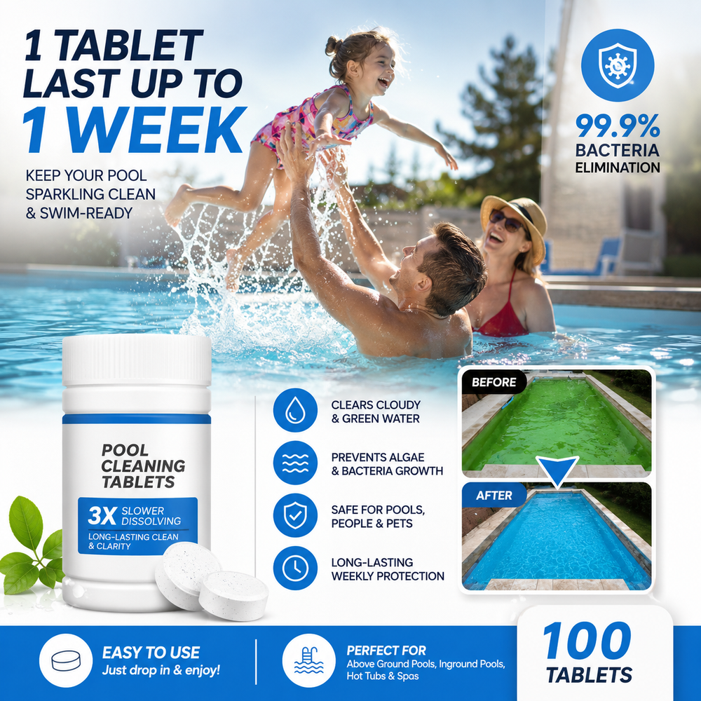 πββοΈ Pool Cleaning Tablets for Crystal Clear Water β Drop, Dissolve, Dive In! πβ¨