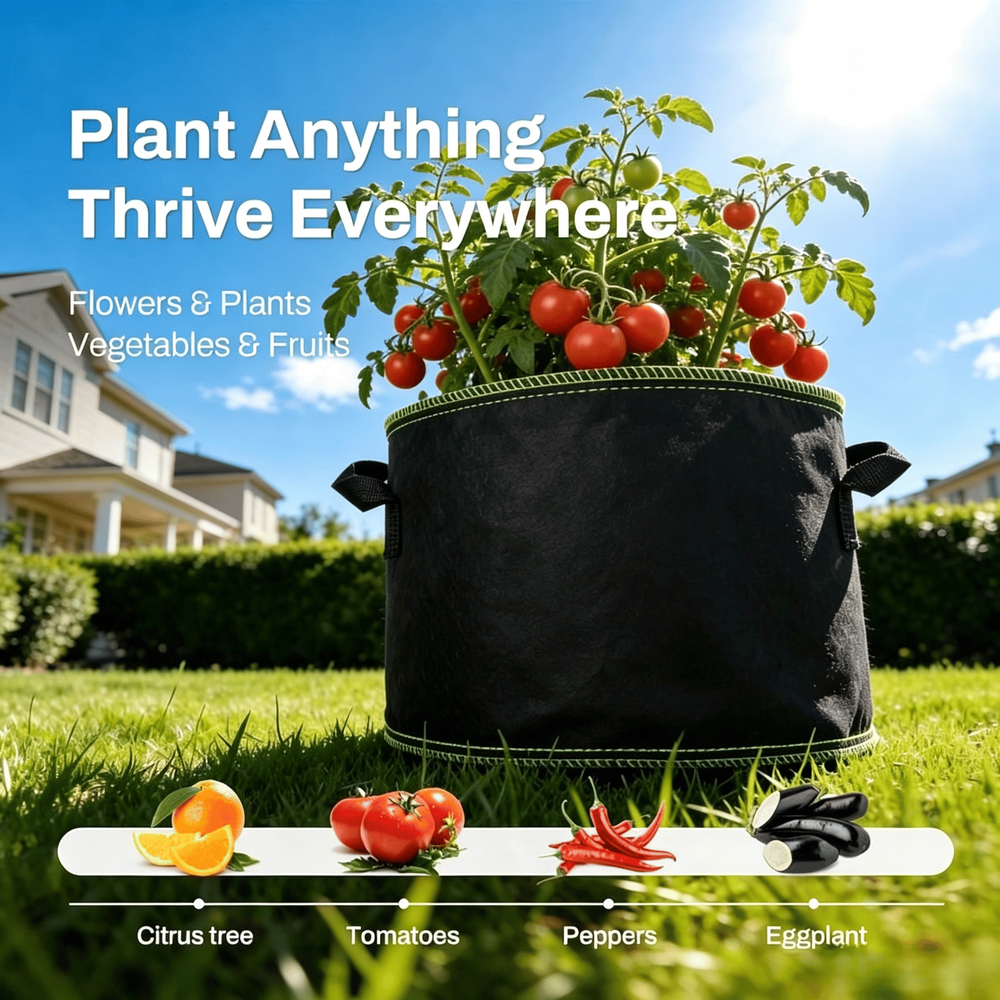 π± 5-Pack 5 Gallon Grow Bags β Heavy Duty Aeration Fabric Pots with Handles for Vegetables, Flowers & Fruits πͺ΄